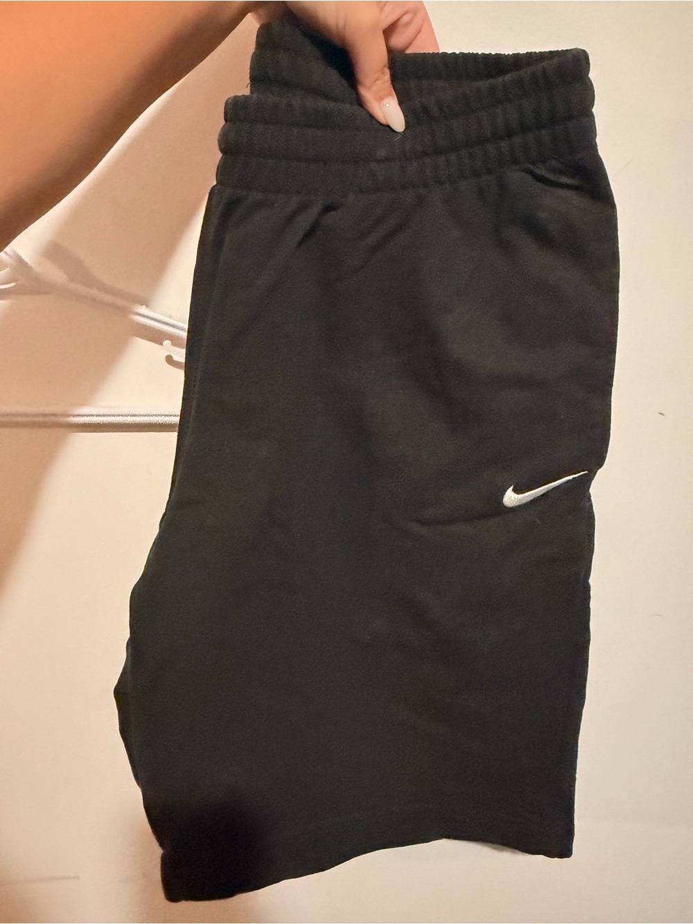 Nike Black Athletic Shorts with White Swoosh